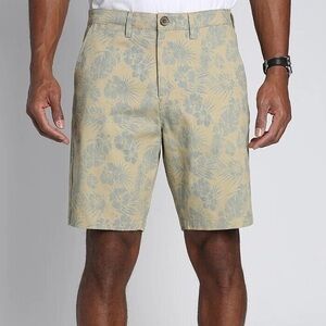 NWT Jachs New York Bleecker Short Tan Blue Hawaiian Floral Print Mens Size 31